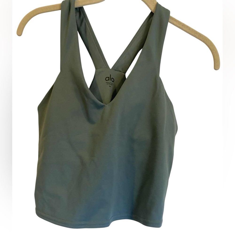 NWT Alo yoga real bra tank TEAL AGATE Size: M